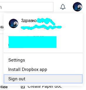Cannot Log Out Change User Because Avatar Disapp Dropbox Community