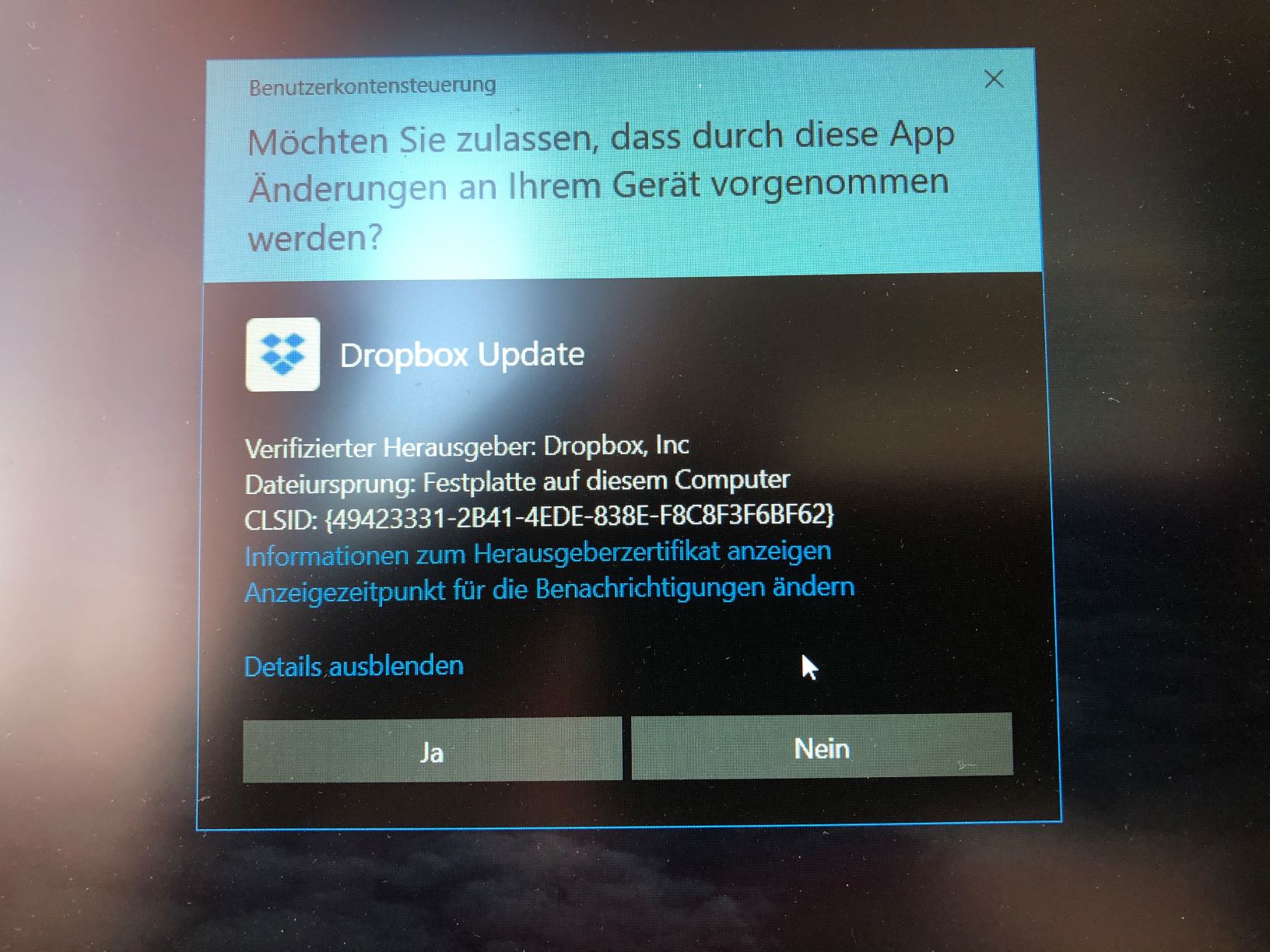Geklärt: Fehlermeldung Windows Änderungen in Dropbox bestät