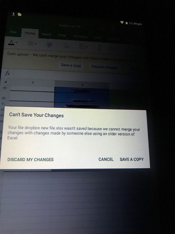 My Friend Can T Save Changes In Excel Dropbox Community