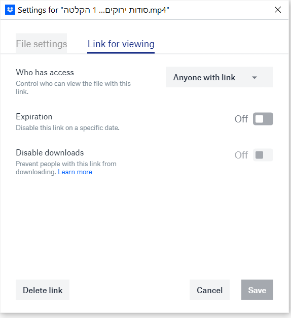 Solved Can't disable downloads on a shared link Dropbox