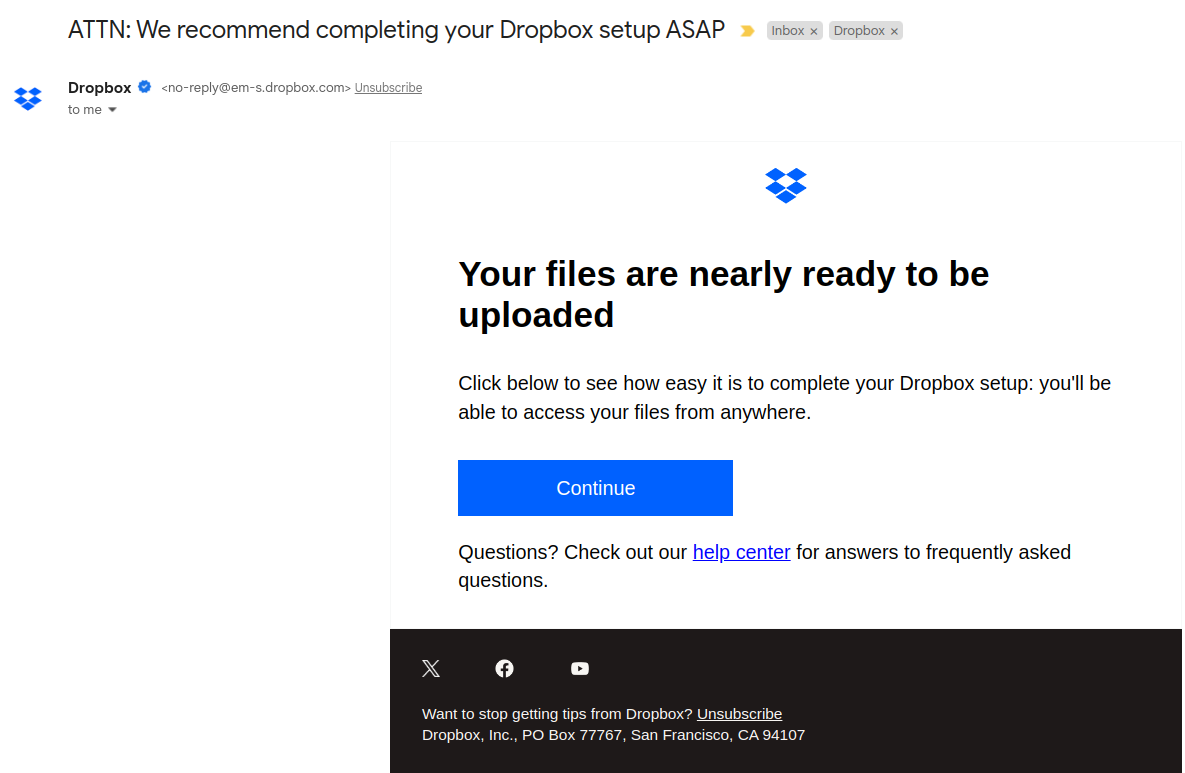 Solved Request to complete Dropbox setup Dropbox Community