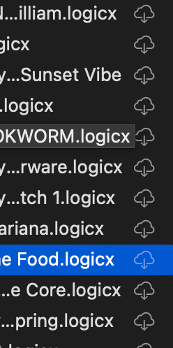 These are the .logic files that are not downloaded, and the ones that aren't copying (there are other folders that can't be dragged over also, for the same reason..however these show up if I just do a normal sync. It's just these files that I would like to present how they used to present in my original folder in finder.