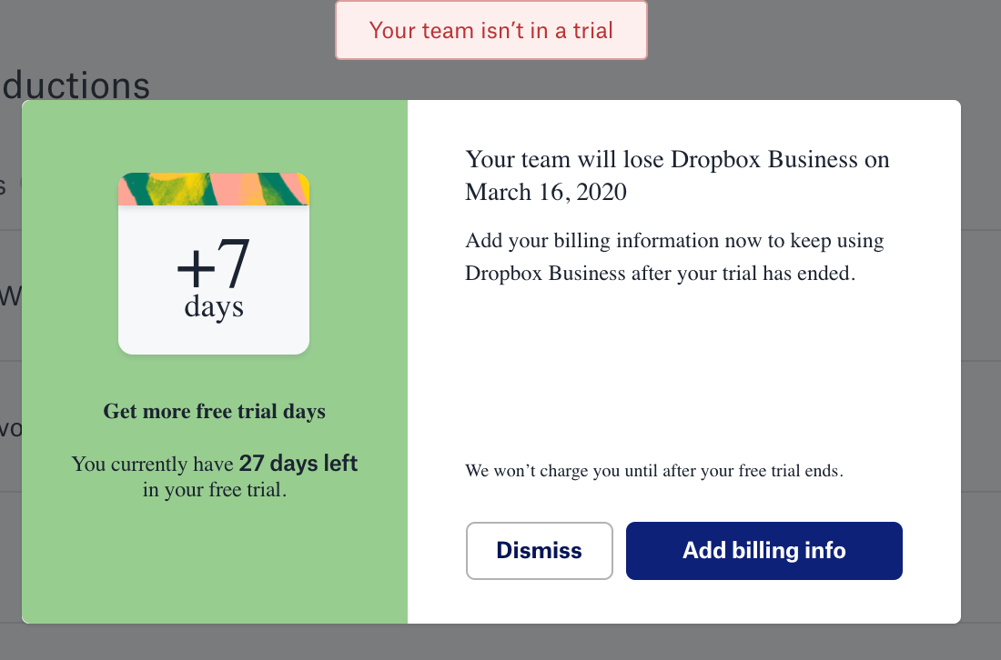 dropbox plus free trial