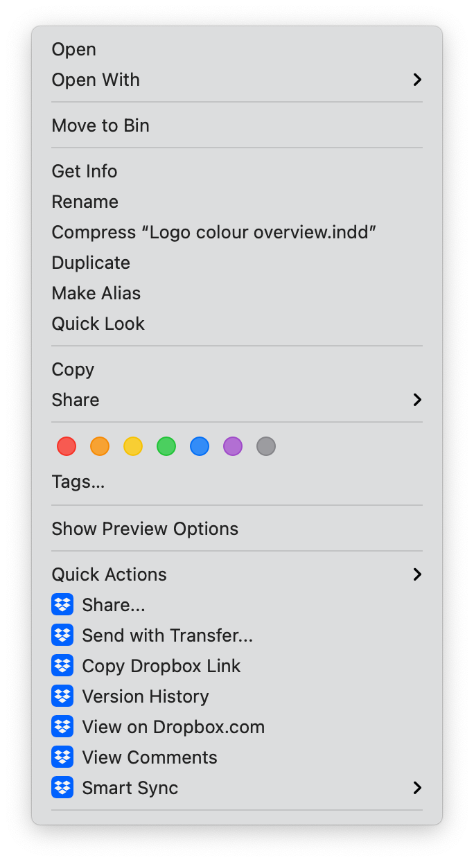 Dropbox contextual menu.png