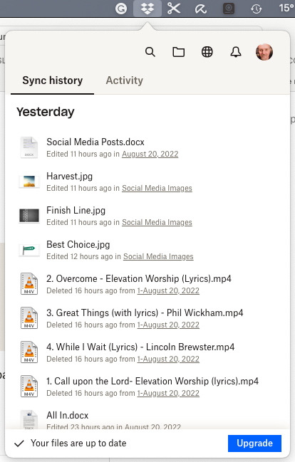 Dropbox Sync History August 23, 2022.png