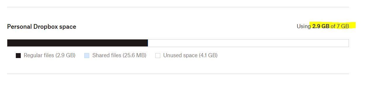 3 Dropbox space on account page.JPG