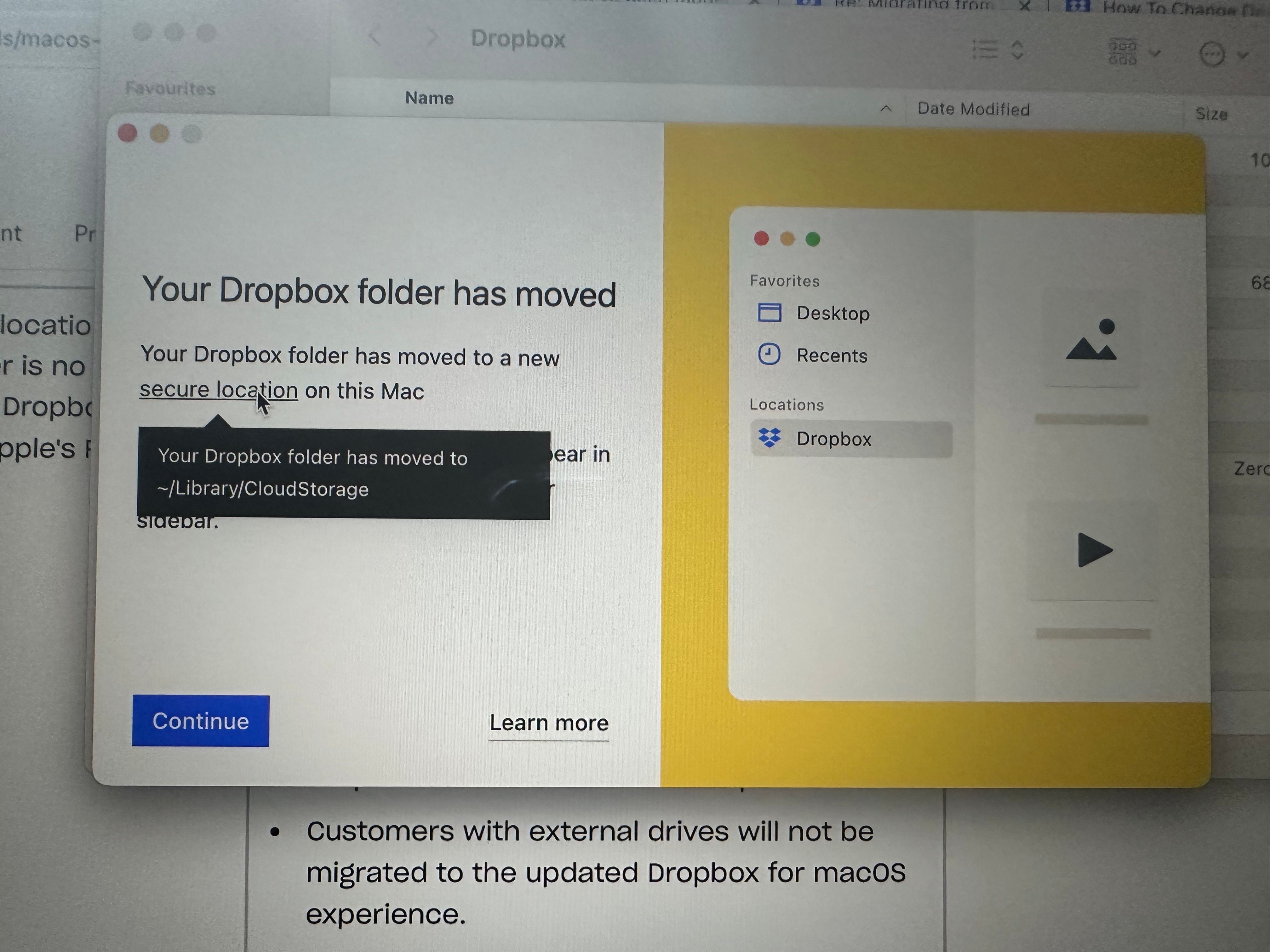 04 New Mac Dropbox location moved message