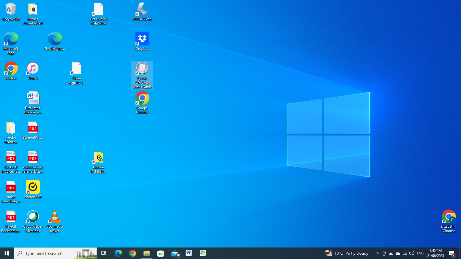 old laptop desktop with drop box icon