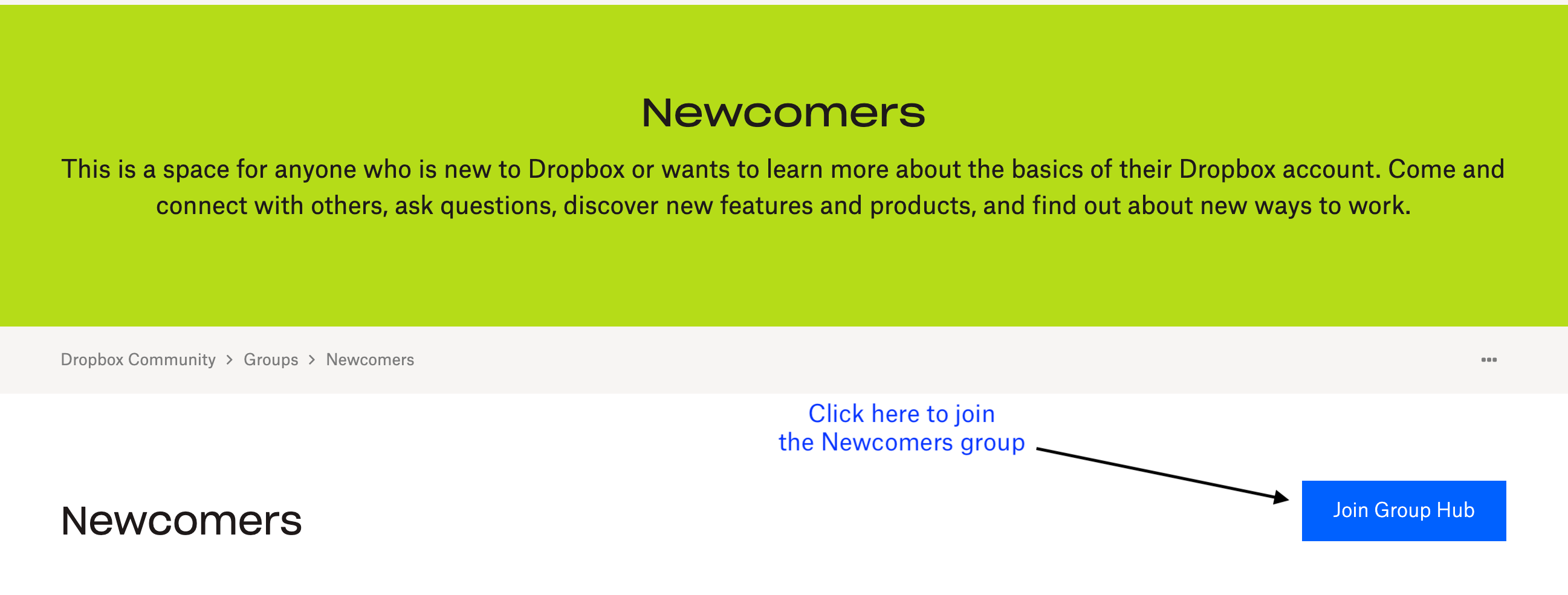 Join the Newcomers group