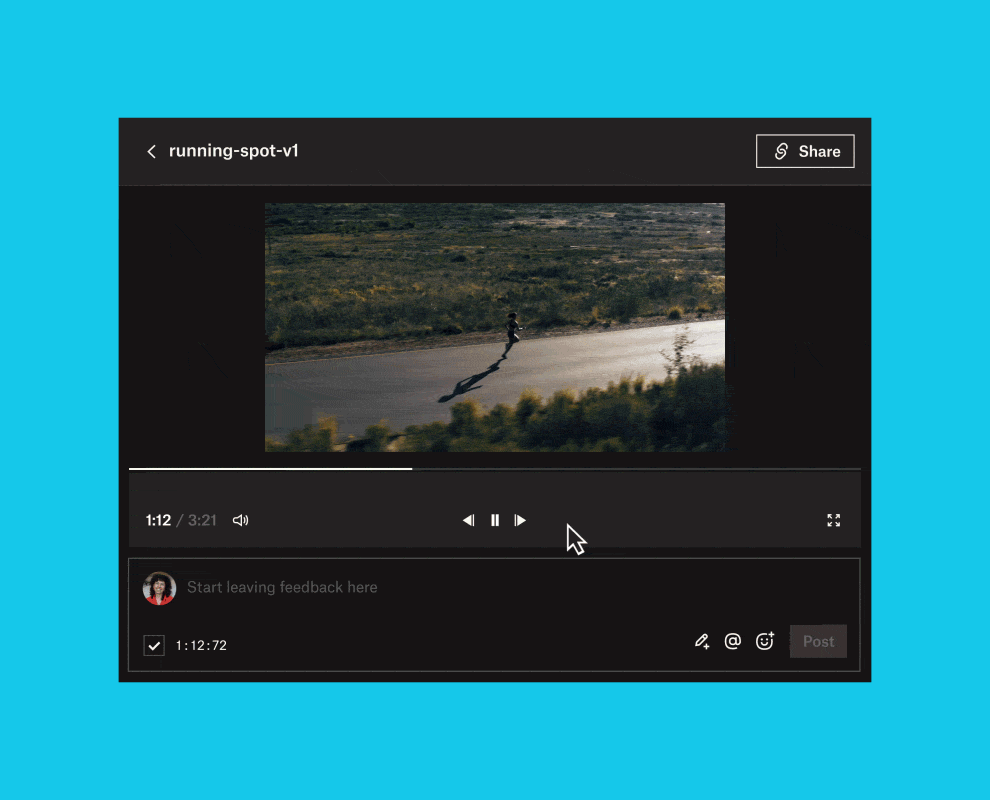 Gif showing marking up a video on Dropbox Replay