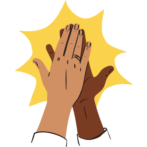 Illustration of 2 hands high-fiving